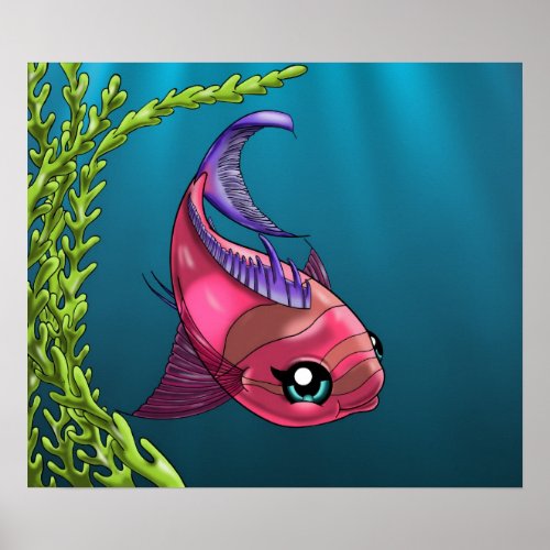 Pink Fish Poster