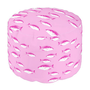 Pink fish pouf