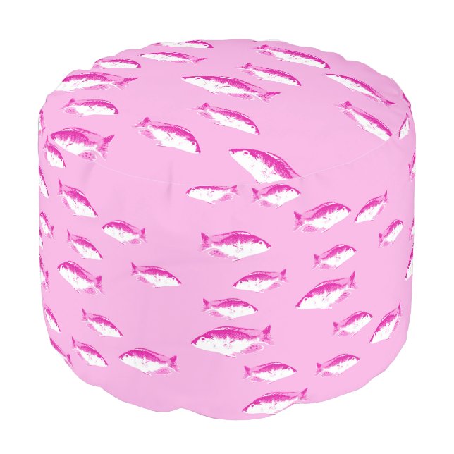Pink fish pouf (Angled Front)