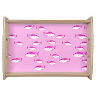 Pink fish serving tray