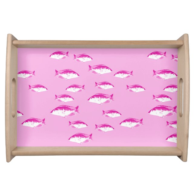 Pink fish serving tray (Front)