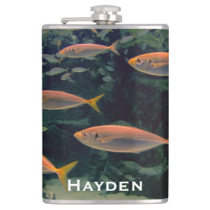 Pink Fish Shoal Underwater Photo Personalised Flask