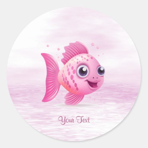 Pink Fish Sticker
