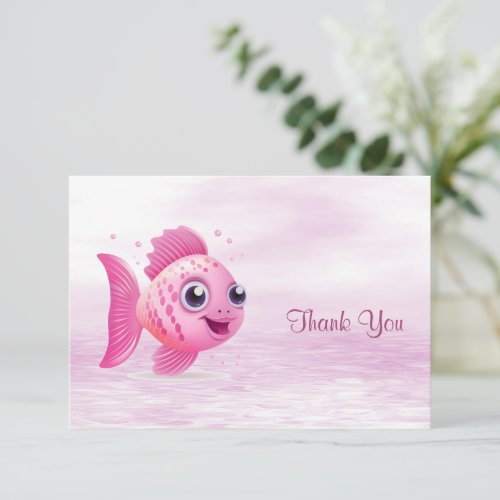 Pink Fish Thank You Card