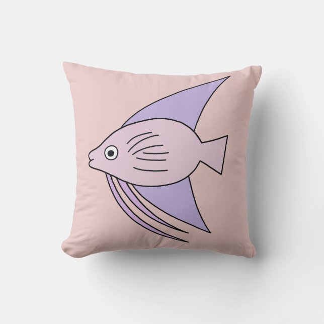 Pink Fish Throw Pillow (Front)