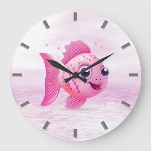 Pink Fish Wall Clock