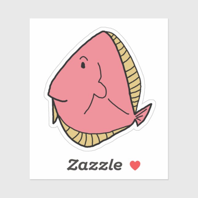 Pink fish with yellow fins sticker (Sheet)