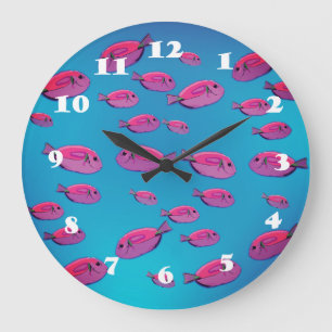 Pink Fishes Art Wall Clock