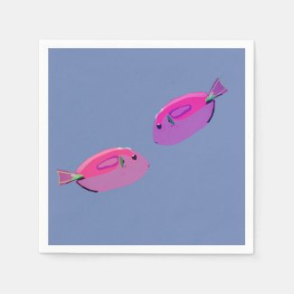 Pink Fishes  Paper Napkin