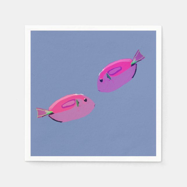 Pink Fishes  Paper Napkin (Front)
