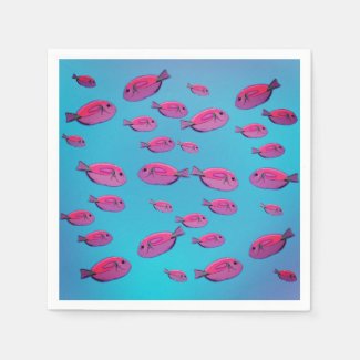 Pink Fishes   Paper Napkin