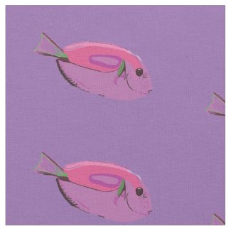 Pink Fishes Pattern, Fish Art Custom Fabric