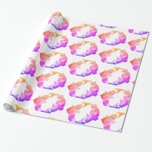 Pink Fishes Pisces Astrology Sign Wrapping Paper