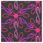 Pink Fishhooks and Purple Fish Pattern Fabric