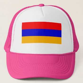 Pink Flag Of Armenia Trucker Hat by abbeyz71 at Zazzle