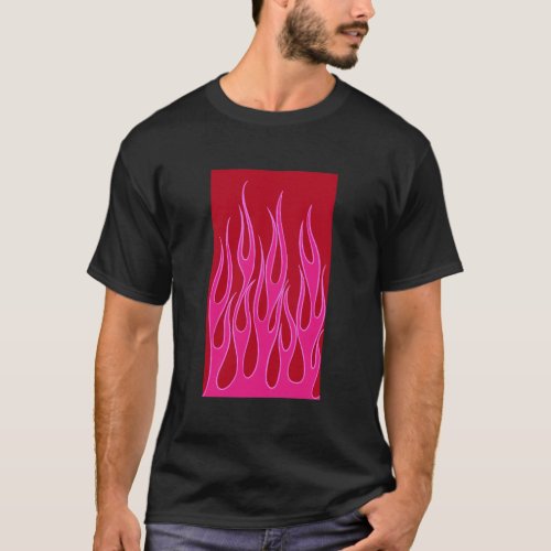 Pink Flames Vintage Fan T_Shirt