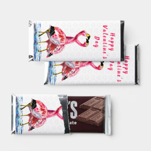 Pink Flamigo Couple Your Valentine's Day Hershey Bar Favors