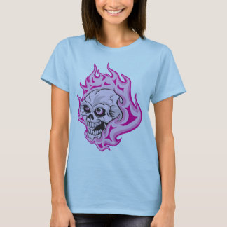 Pink Flaming Skull T-Shirt