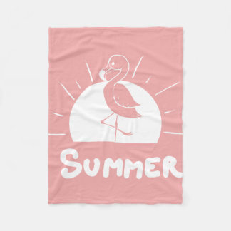 pink flamingo象征着夏天 fleece blanket