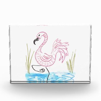 Pink Flamingo #13 by EelKat Wendy C Allen Acrylic Award