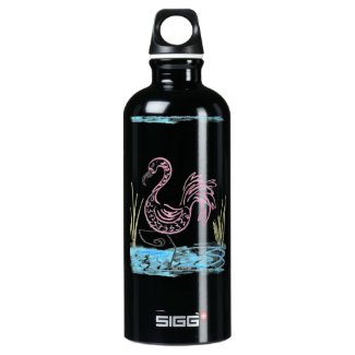 Pink Flamingo #13 by EelKat Wendy C Allen Aluminum Water Bottle