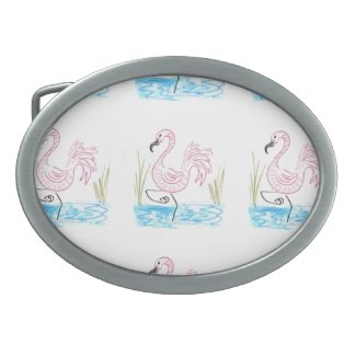 Pink Flamingo #13 by EelKat Wendy C Allen Belt Buckle
