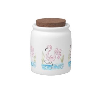 Pink Flamingo #13 by EelKat Wendy C Allen Candy Jars