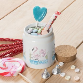 Pink Flamingo #13 by EelKat Wendy C Allen Candy Jars