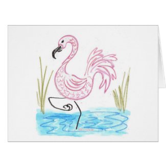 Pink Flamingo #13 by EelKat Wendy C Allen Card