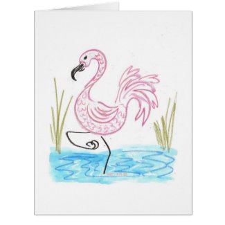 Pink Flamingo #13 by EelKat Wendy C Allen Card