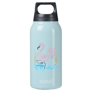 Pink Flamingo #13 by EelKat Wendy C Allen Insulated Water Bottle