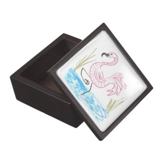 Pink Flamingo #13 by EelKat Wendy C Allen Keepsake Box