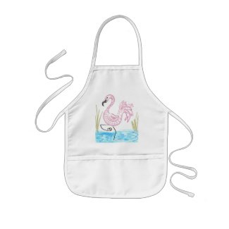 Pink Flamingo #13 by EelKat Wendy C Allen Kids' Apron