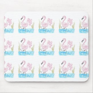 Pink Flamingo #13 by EelKat Wendy C Allen Mouse Pad