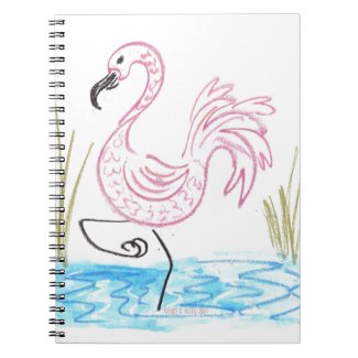Pink Flamingo #13 by EelKat Wendy C Allen Notebook