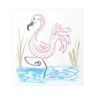 Pink Flamingo #13 by EelKat Wendy C Allen Notepad