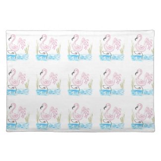 Pink Flamingo #13 by EelKat Wendy C Allen Placemat