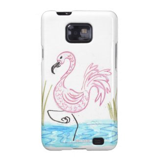 Pink Flamingo #13 by EelKat Wendy C Allen Samsung Galaxy S2 Case