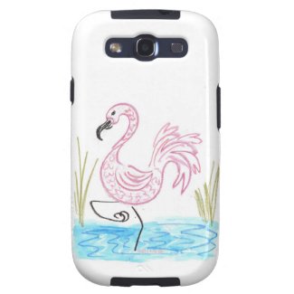 Pink Flamingo #13 by EelKat Wendy C Allen Samsung Galaxy S3 Cover