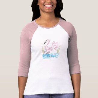 Pink Flamingo #13 by EelKat Wendy C Allen T-Shirt