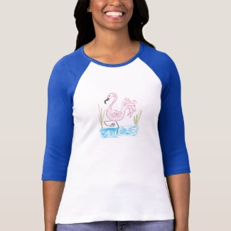 Pink Flamingo #13 by EelKat Wendy C Allen T-Shirt