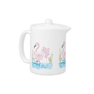 Pink Flamingo #13 by EelKat Wendy C Allen Teapot
