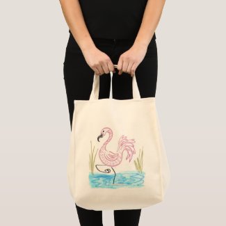 Pink Flamingo #13 by EelKat Wendy C Allen Tote Bag