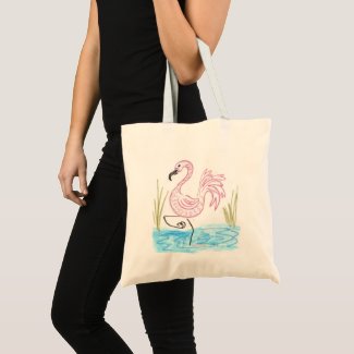 Pink Flamingo #13 by EelKat Wendy C Allen Tote Bag