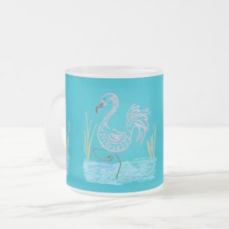 Pink Flamingo #13 by EelKat Wendy C Allen Travel Mug