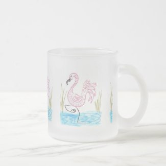 Pink Flamingo #13 by EelKat Wendy C Allen Two-Tone Coffee Mug
