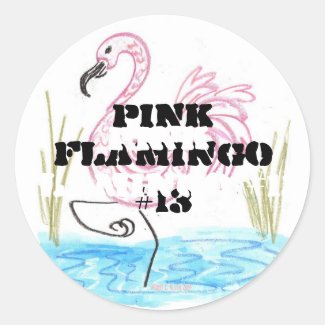 Pink Flamingo #13 Classic Round Sticker
