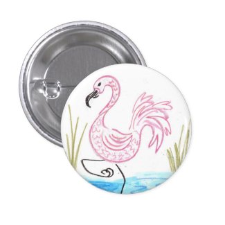 Pink Flamingo #13 Pinback Button