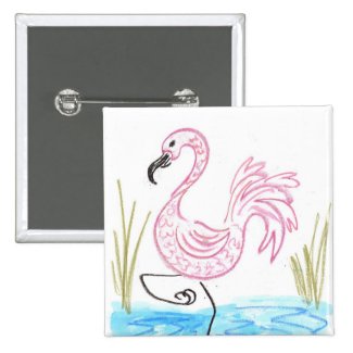 Pink Flamingo #13 Pinback Button