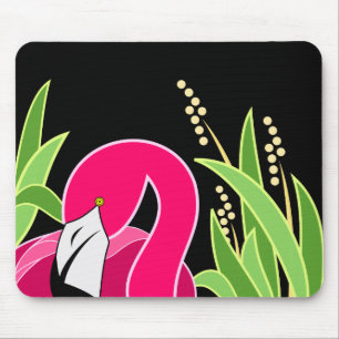 Pink Flamingo Abstract Mouse Pad